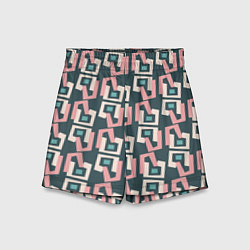 Шорты детские Геометрическая ретро абстракция, цвет: 3D-принт