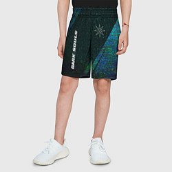 Шорты детские Dark Souls glitch blue, цвет: 3D-принт — фото 2