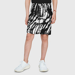 Шорты детские Чёрно-белая абстракция: нейросеть, цвет: 3D-принт — фото 2