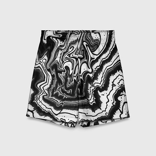 Детские шорты Черно-белая абстракция суминагаши / 3D-принт – фото 1