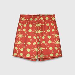Детские шорты Лимонные пятна на красном цвете Фиеста