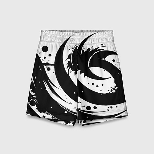 Детские шорты Ai art black and white abstraction / 3D-принт – фото 1