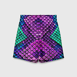 Детские шорты Фиолетовая текстурная кожа змеи