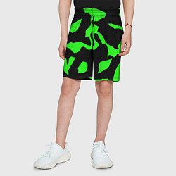 Шорты детские Зелёный камуфляж милитари, цвет: 3D-принт — фото 2