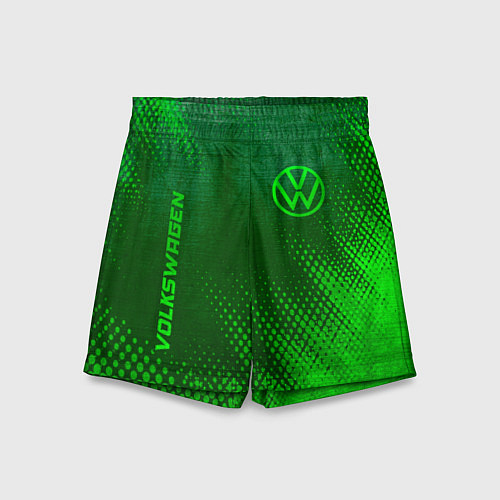 Детские шорты Volkswagen - green gradient вертикально / 3D-принт – фото 1