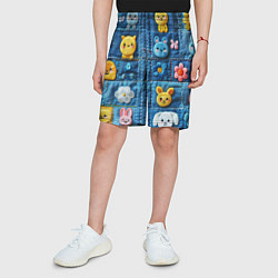 Шорты детские Зайчата на пэчворк, цвет: 3D-принт — фото 2