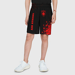 Шорты детские AEK Athens - red gradient вертикально, цвет: 3D-принт — фото 2