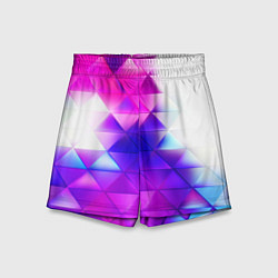 Детские шорты Неоновые треугольники абстракция