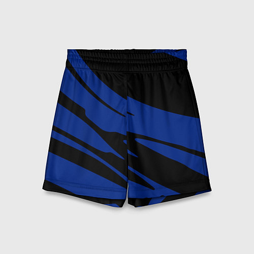 Детские шорты Чёрно-синий полосами / 3D-принт – фото 1