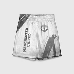 Шорты детские Manchester United - white gradient вертикально, цвет: 3D-принт