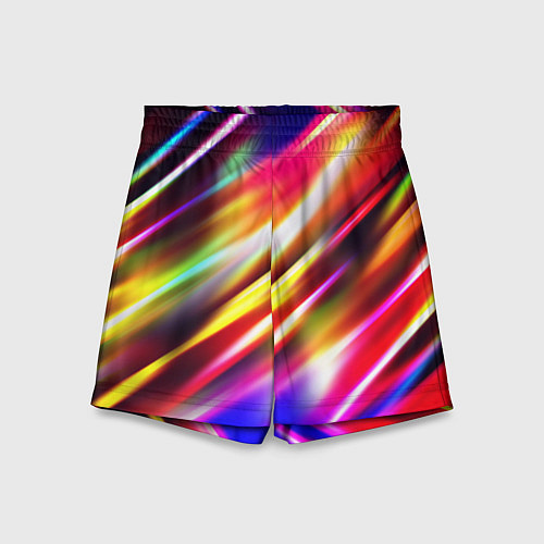 Детские шорты Неоновая абстракция линии / 3D-принт – фото 1