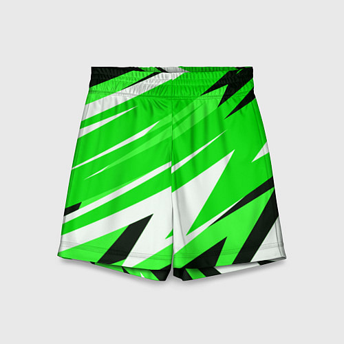 Детские шорты Geometry stripes green / 3D-принт – фото 1