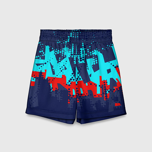 Детские шорты Красно-синяя абстракция / 3D-принт – фото 1