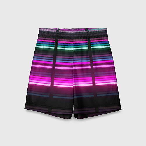 Детские шорты Неоновые лучи текстура / 3D-принт – фото 1