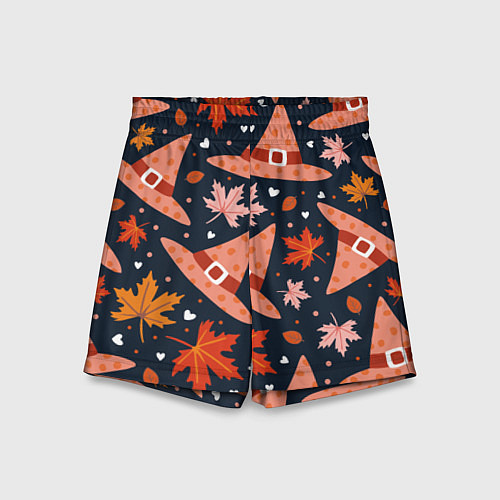 Детские шорты Шляпа в осенних листьях / 3D-принт – фото 1
