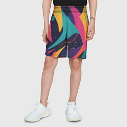 Шорты детские Космос яркая абстракция, цвет: 3D-принт — фото 2