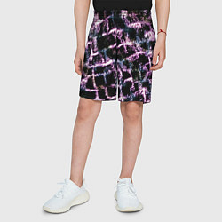 Шорты детские Светящаяся розовая сетка, цвет: 3D-принт — фото 2