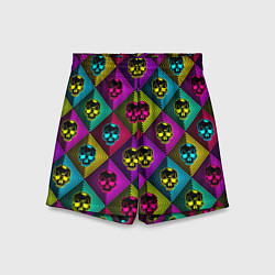 Шорты детские Черепа в ромбах, цвет: 3D-принт