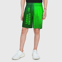 Шорты детские Leeds United - green gradient по-вертикали, цвет: 3D-принт — фото 2