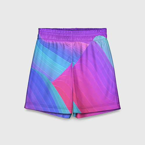 Детские шорты Неоновая геометрия полосы / 3D-принт – фото 1