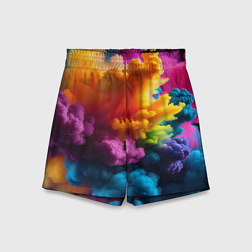 Детские шорты Взрыв разноцветных облаков / 3D-принт – фото 1