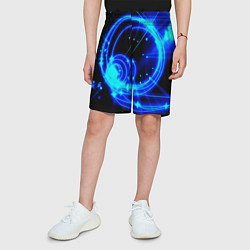 Шорты детские Оптические синие волны, цвет: 3D-принт — фото 2