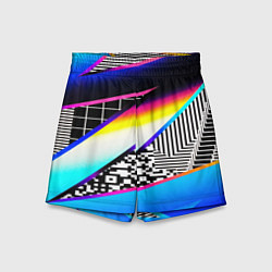 Детские шорты Neon stripes geometry