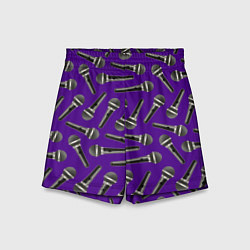 Шорты детские Ретро микрофоны, цвет: 3D-принт