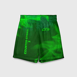 Шорты детские Counter-Strike 2 - green gradient вертикально, цвет: 3D-принт