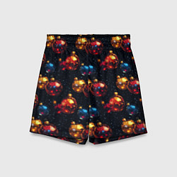 Детские шорты Новогодние шары паттерн