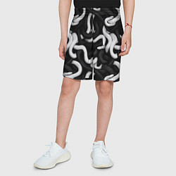 Шорты детские Черные и белые змеи, цвет: 3D-принт — фото 2