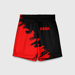 Шорты детские SEGA краски красные, цвет: 3D-принт