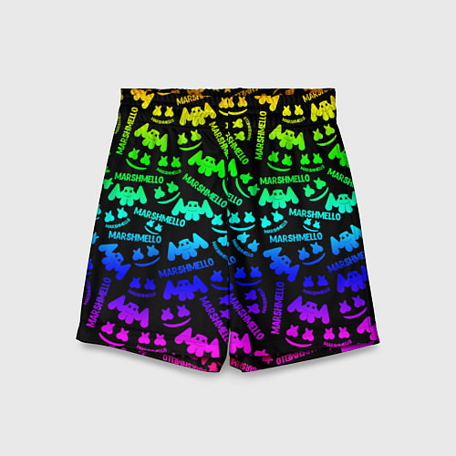 Детские шорты Marshmello neon steel pattern / 3D-принт – фото 1