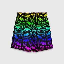Шорты детские Marshmello neon steel pattern, цвет: 3D-принт