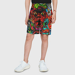 Шорты детские Мексиканский стиль психоделика, цвет: 3D-принт — фото 2