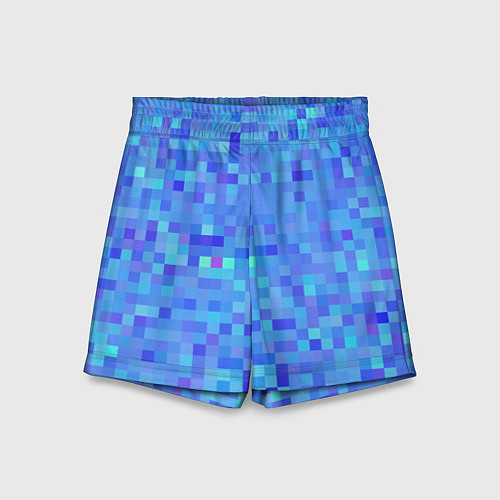Детские шорты Синие пиксели / 3D-принт – фото 1