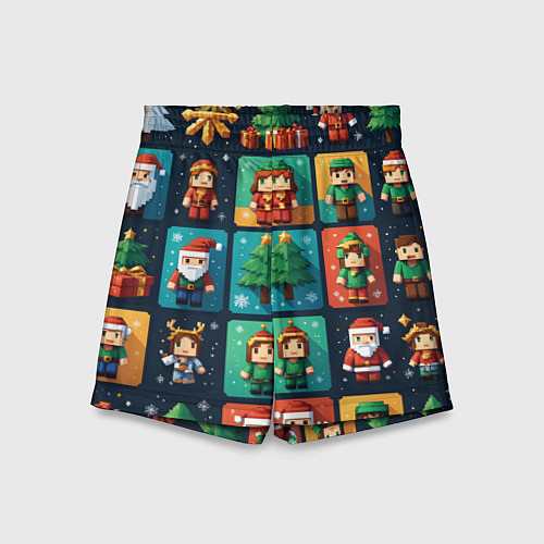 Детские шорты Minecraft с новогодний паттерн / 3D-принт – фото 1