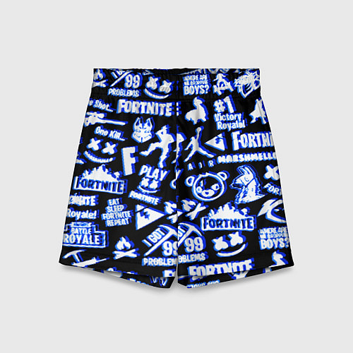 Детские шорты Fortnite neon game steel / 3D-принт – фото 1