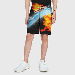 Шорты детские Огонь и вода столкновение, цвет: 3D-принт — фото 2
