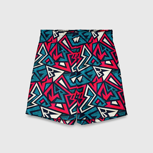 Детские шорты Разноцветный граффити паттерн / 3D-принт – фото 1