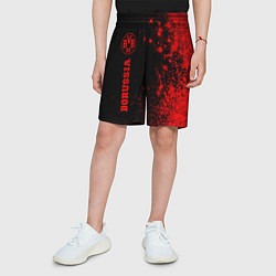 Шорты детские Borussia - red gradient по-вертикали, цвет: 3D-принт — фото 2