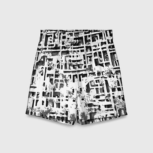 Детские шорты Бело-чёрная абстракция / 3D-принт – фото 1