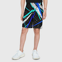 Шорты детские Разноцветные праздничные линии, цвет: 3D-принт — фото 2