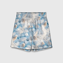 Шорты детские Мороз и солнце - еловые шишки, цвет: 3D-принт