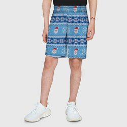 Шорты детские Вязаный новогодний узор с Дедом Морозом, цвет: 3D-принт — фото 2
