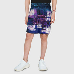 Шорты детские Глитч текстура - искаженное пространство, цвет: 3D-принт — фото 2