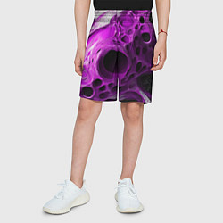 Шорты детские Фиолетово-белая абстрактная структура, цвет: 3D-принт — фото 2