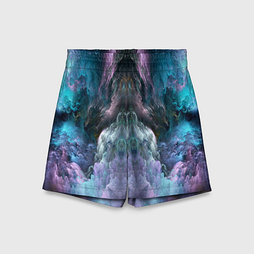 Детские шорты Фантастический неоновый космос / 3D-принт – фото 1