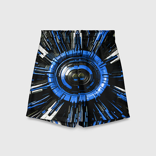 Детские шорты Чёрно-синяя сфера киберпанк / 3D-принт – фото 1