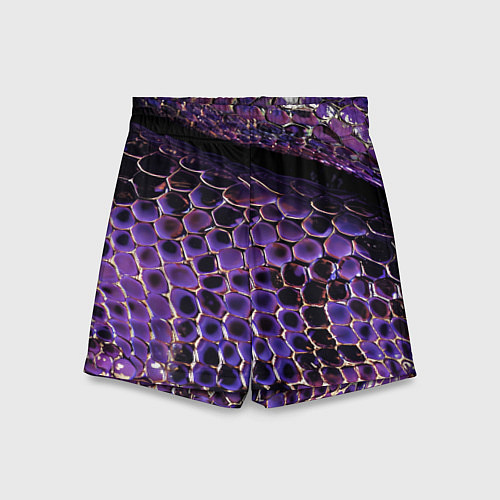 Детские шорты Фиолетовая кожа змеи / 3D-принт – фото 1